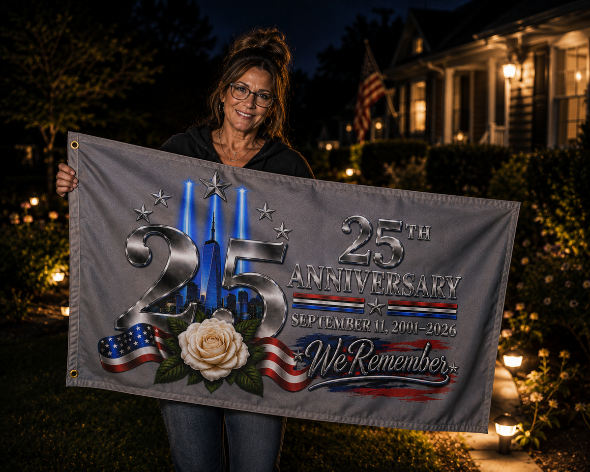 September 11 25th Anniversary Memorial Flag | We Remember 9/11 | Double-Sided Patriotic Flag 2001–2026