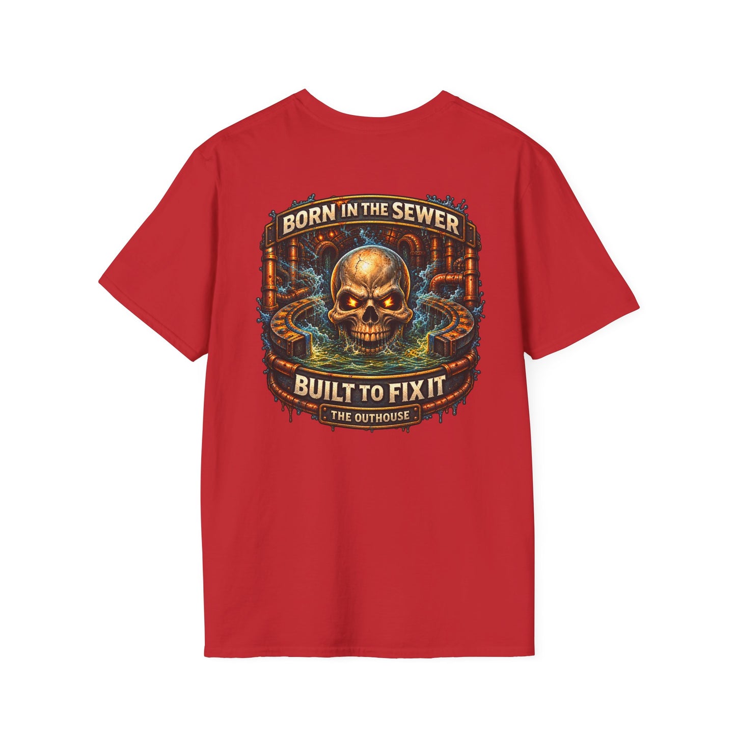 Plumber Skull T-Shirt β "Born in the Sewer, Built to Fix It" Vintage Repair Tee