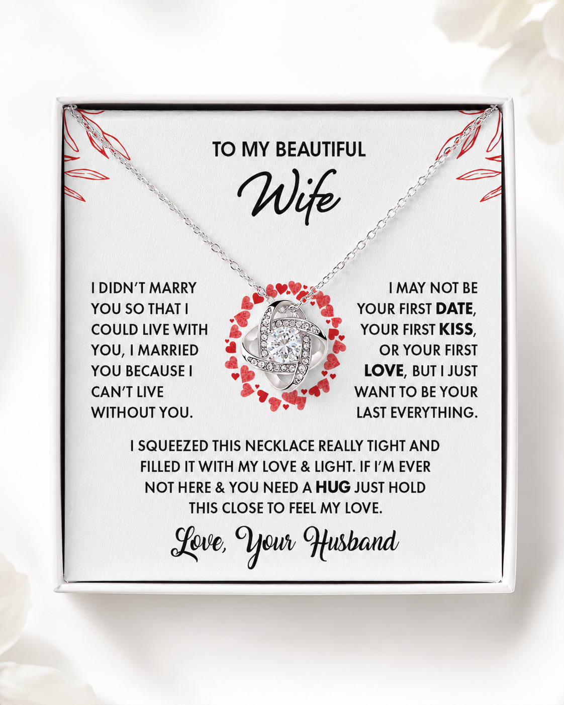 To My Beautiful Wife | Love Knot Necklace