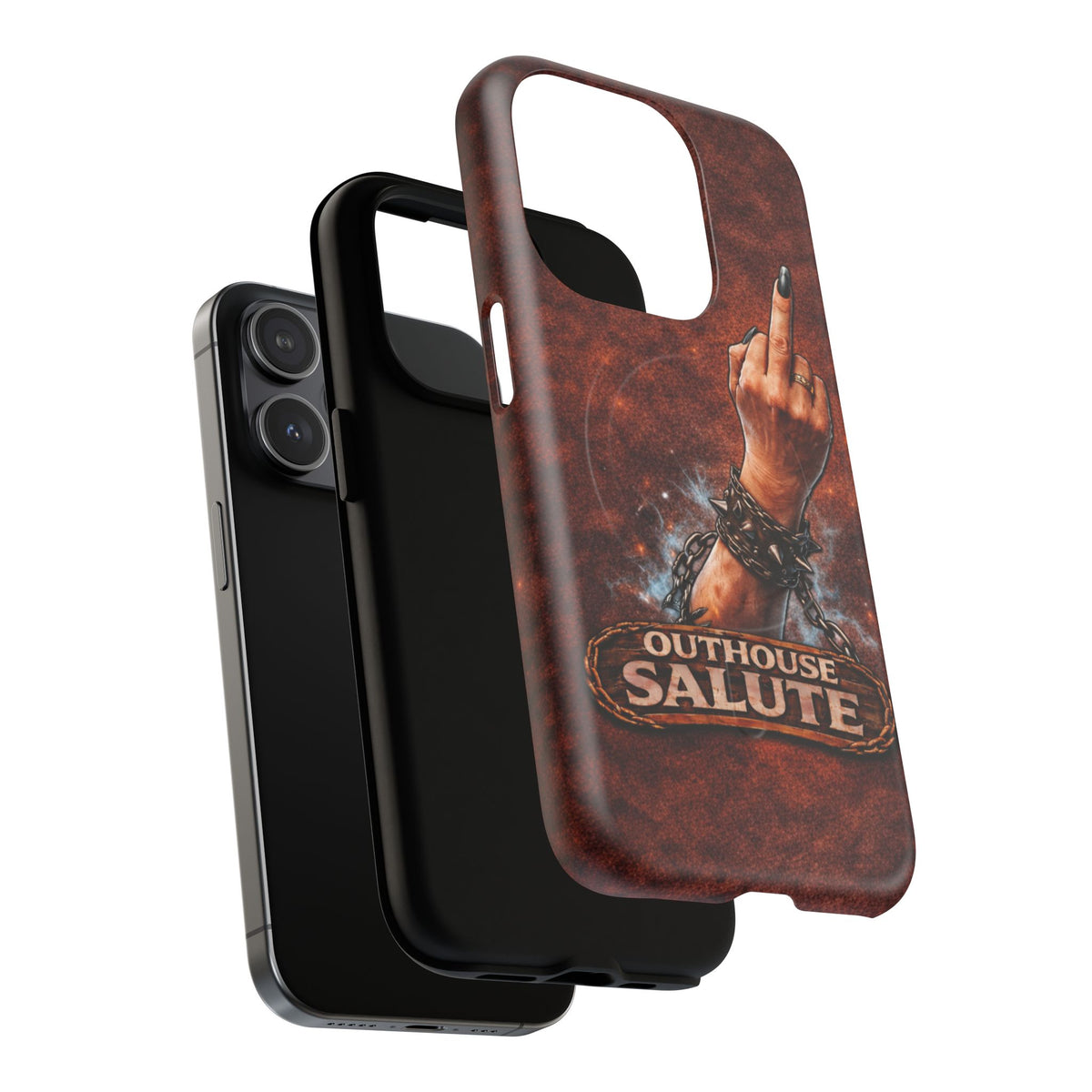 Women's Outhouse Salute Phone Case — Rugged, Weathered Protective Phone Case
