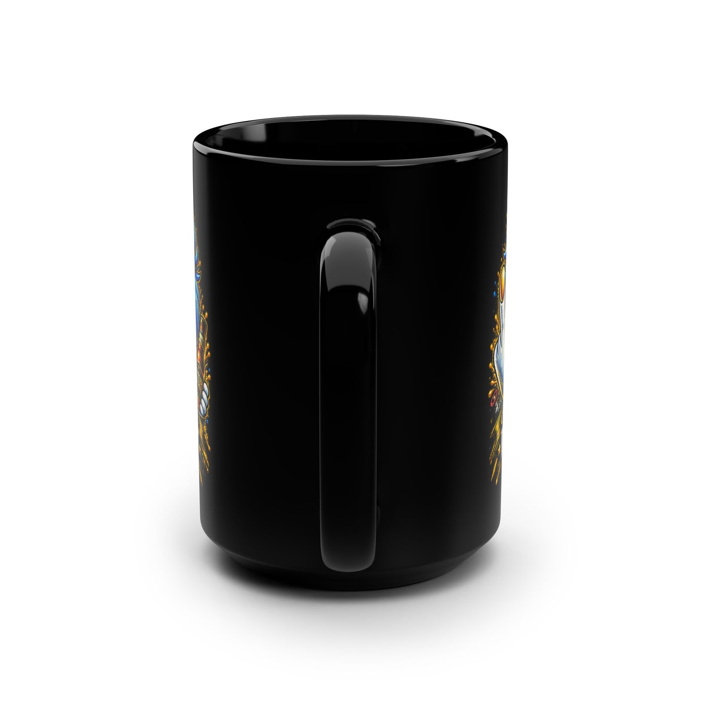 Current Mood IDGAF 15oz Black Mug — Funny Gen X Unicorn Coffee Cup