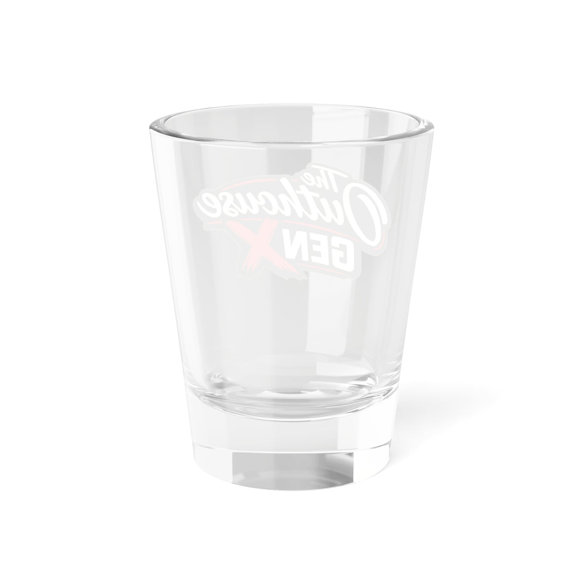 The Outhouse Gen X Shot Glass — 1.5oz Retro Logo Shooter