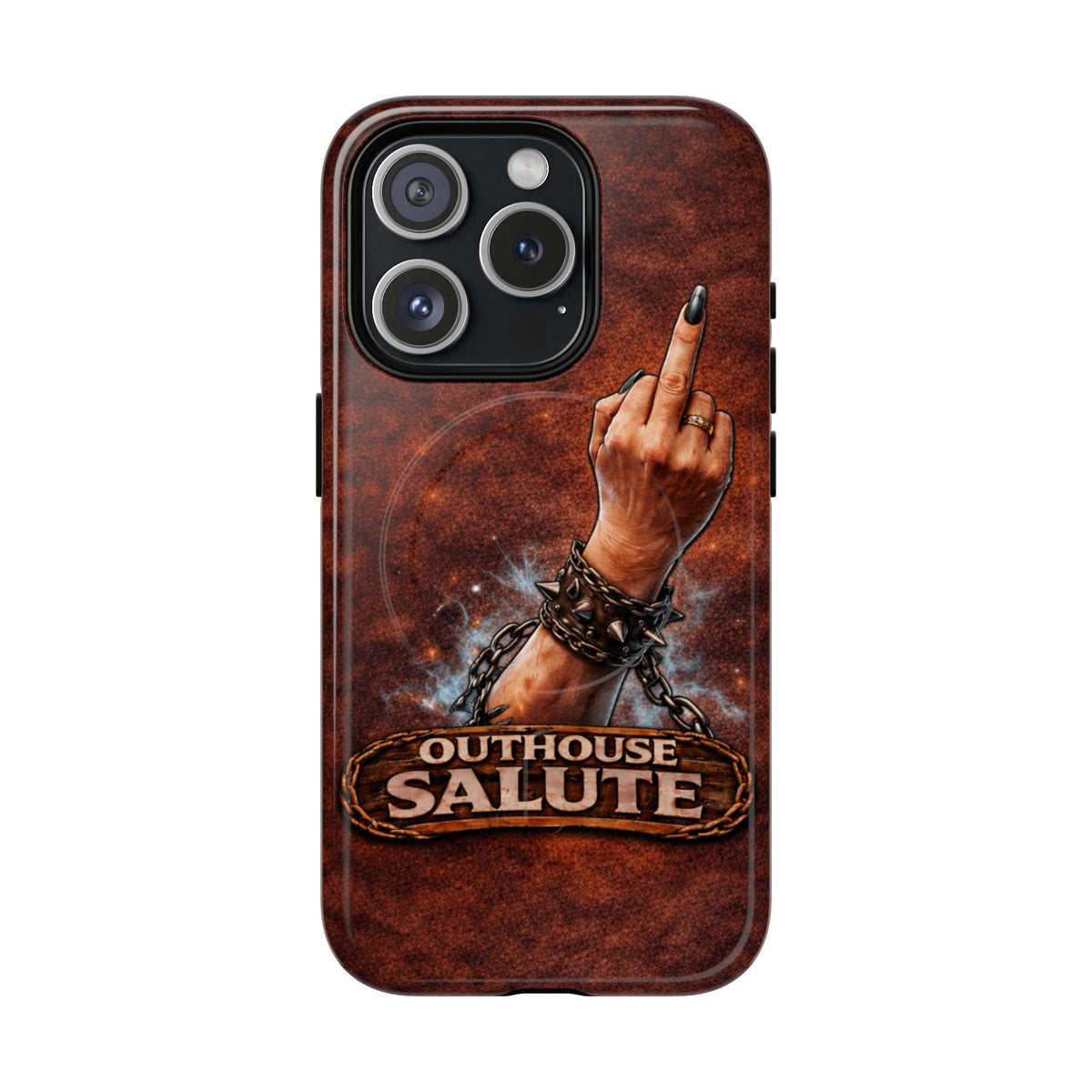 Women's Outhouse Salute Phone Case — Rugged, Weathered Protective Phone Case