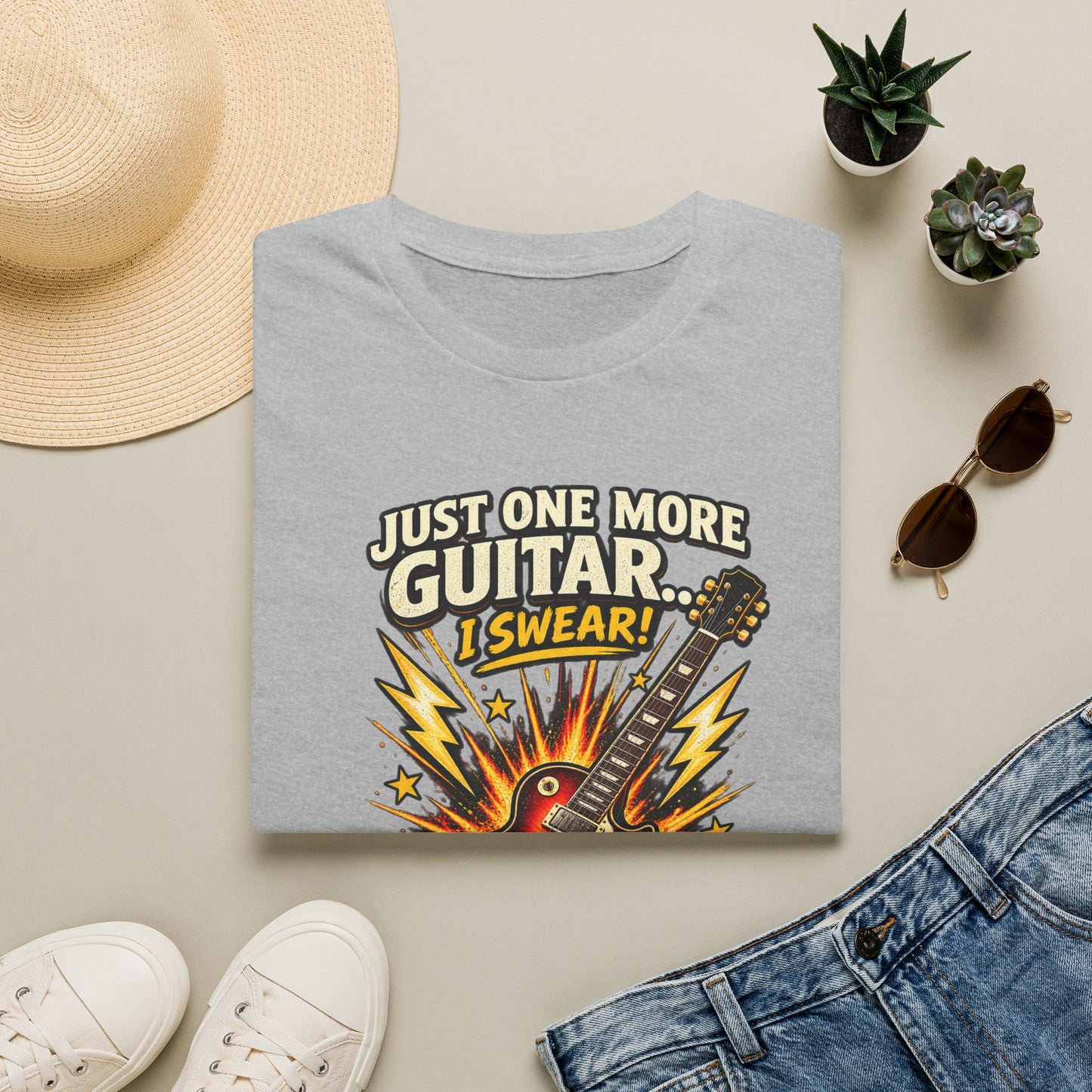 Guitar Lover T‑Shirt — "Just One More Guitar, I Lost Count" Retro Electric Guitar Tee