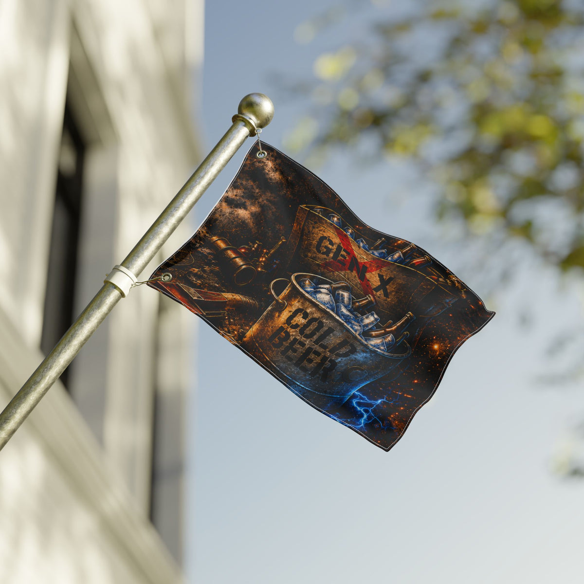 Gen X Cold Beer Flag | Double-Sided Man Cave Garage Bar Flag | Rustic Beer Decor | Gen X Gift