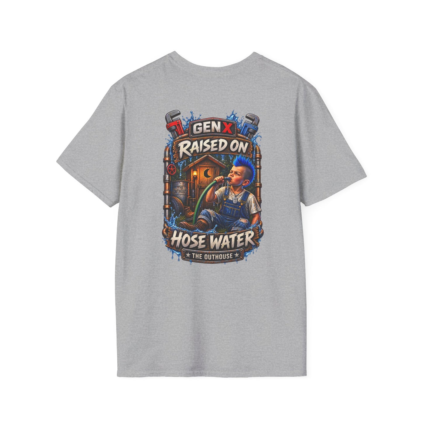 Gen X Hose Water T-Shirt — "Raised on Hose Water" Retro Firehouse Tee