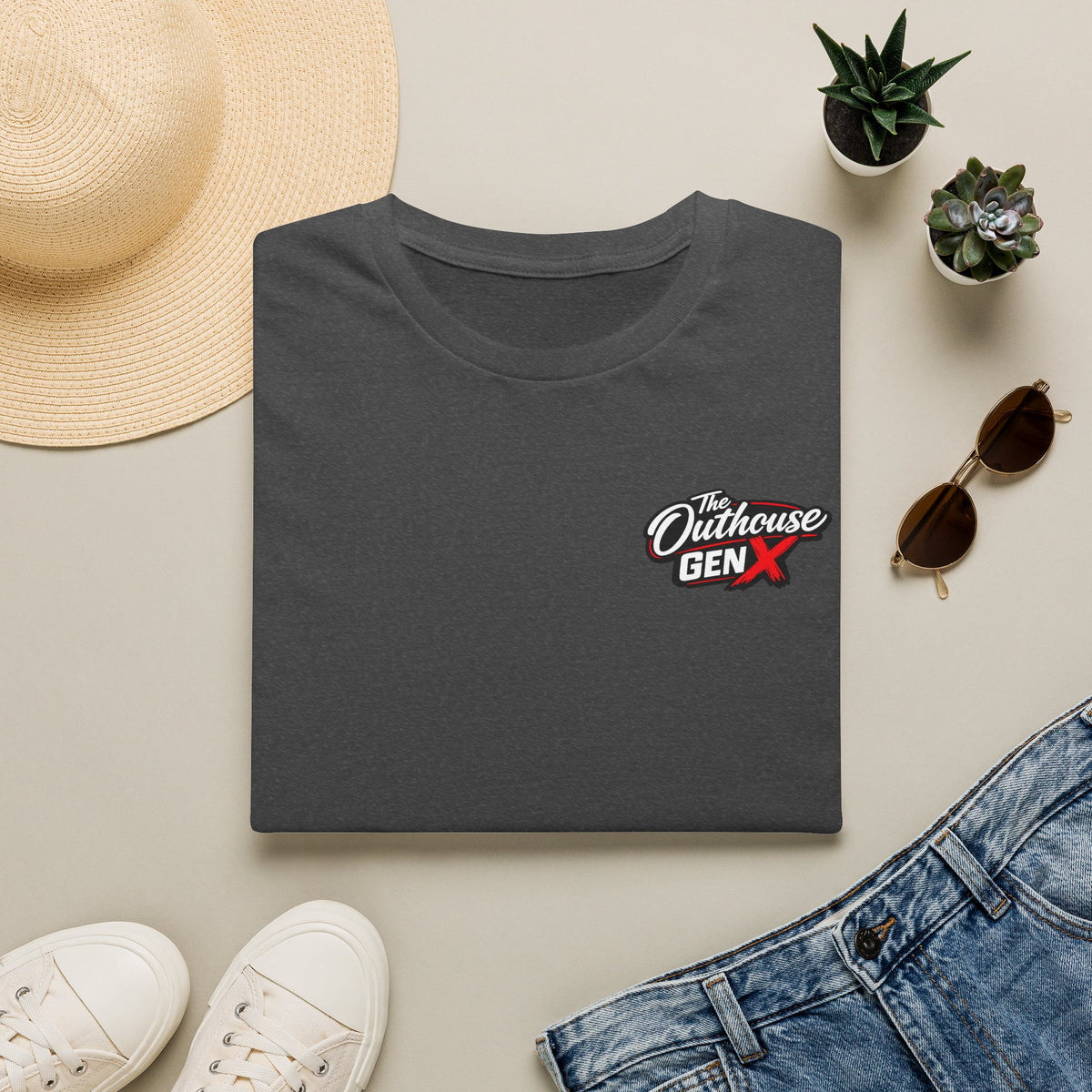 Gen X "Raised Outside" T-Shirt — Retro Outhouse Vintage Graphic Tee
