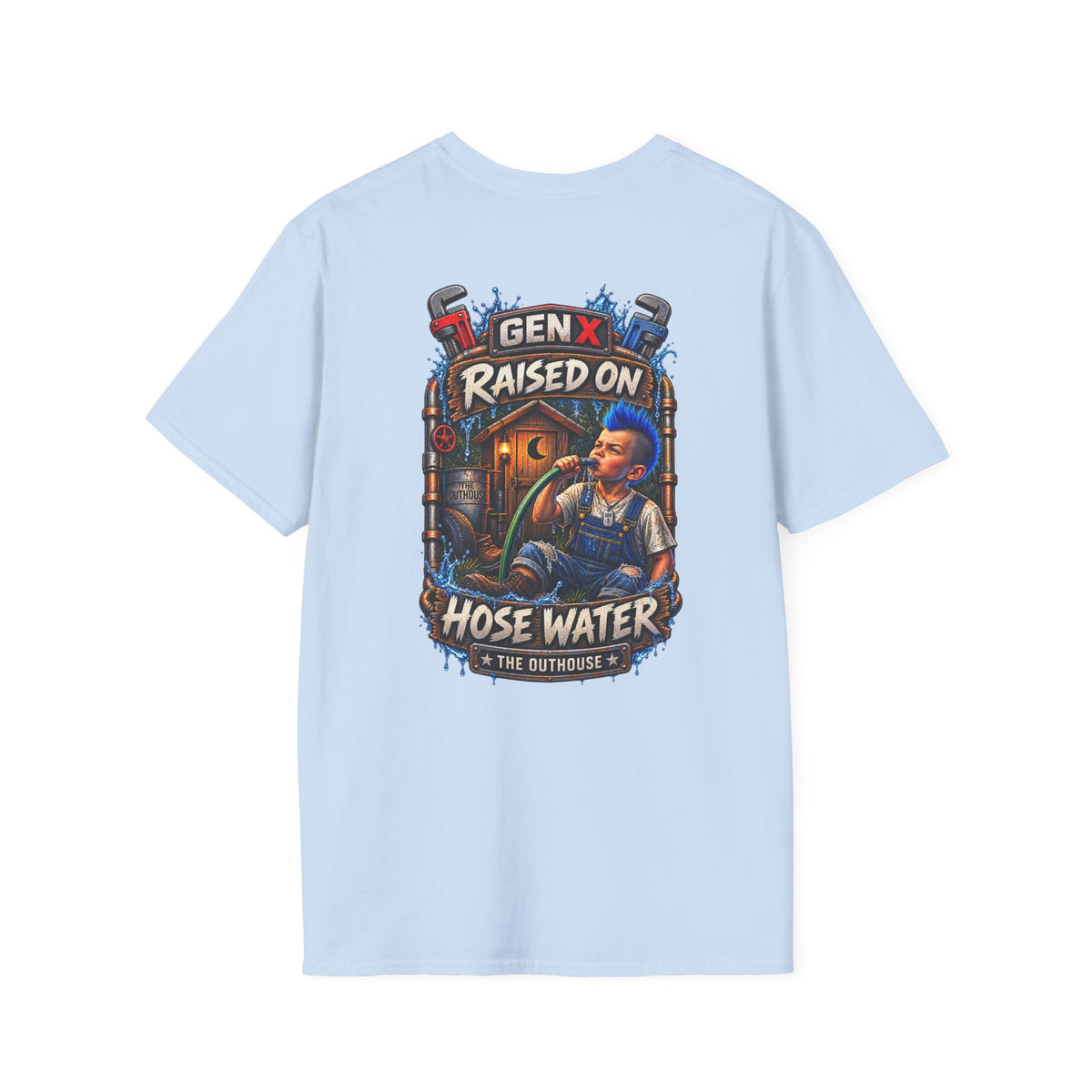 Gen X Hose Water T-Shirt — "Raised on Hose Water" Retro Firehouse Tee