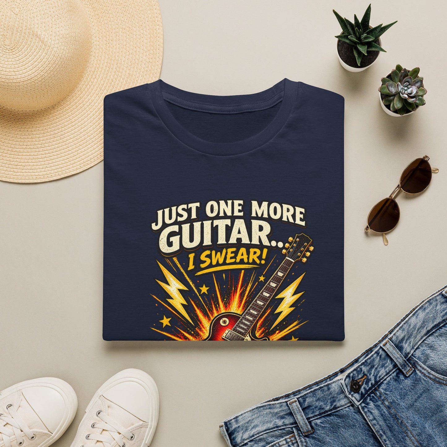 Guitar Lover T‑Shirt — "Just One More Guitar, I Lost Count" Retro Electric Guitar Tee