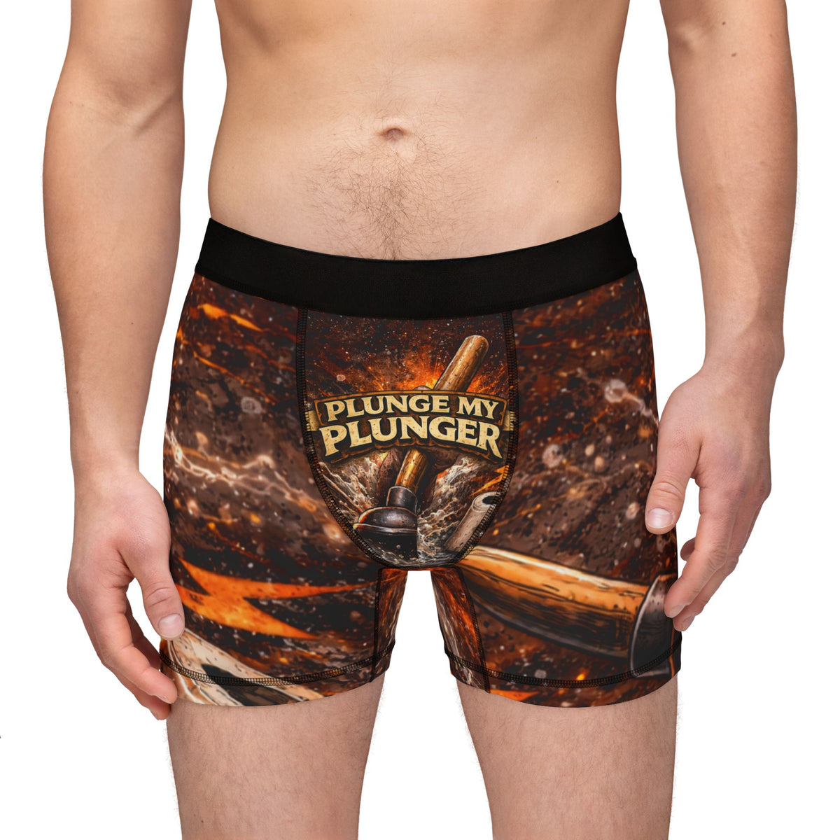 Plunge My Plunger Boxer Briefs – Funny Plumber Underwear with 'Exit Only' Design