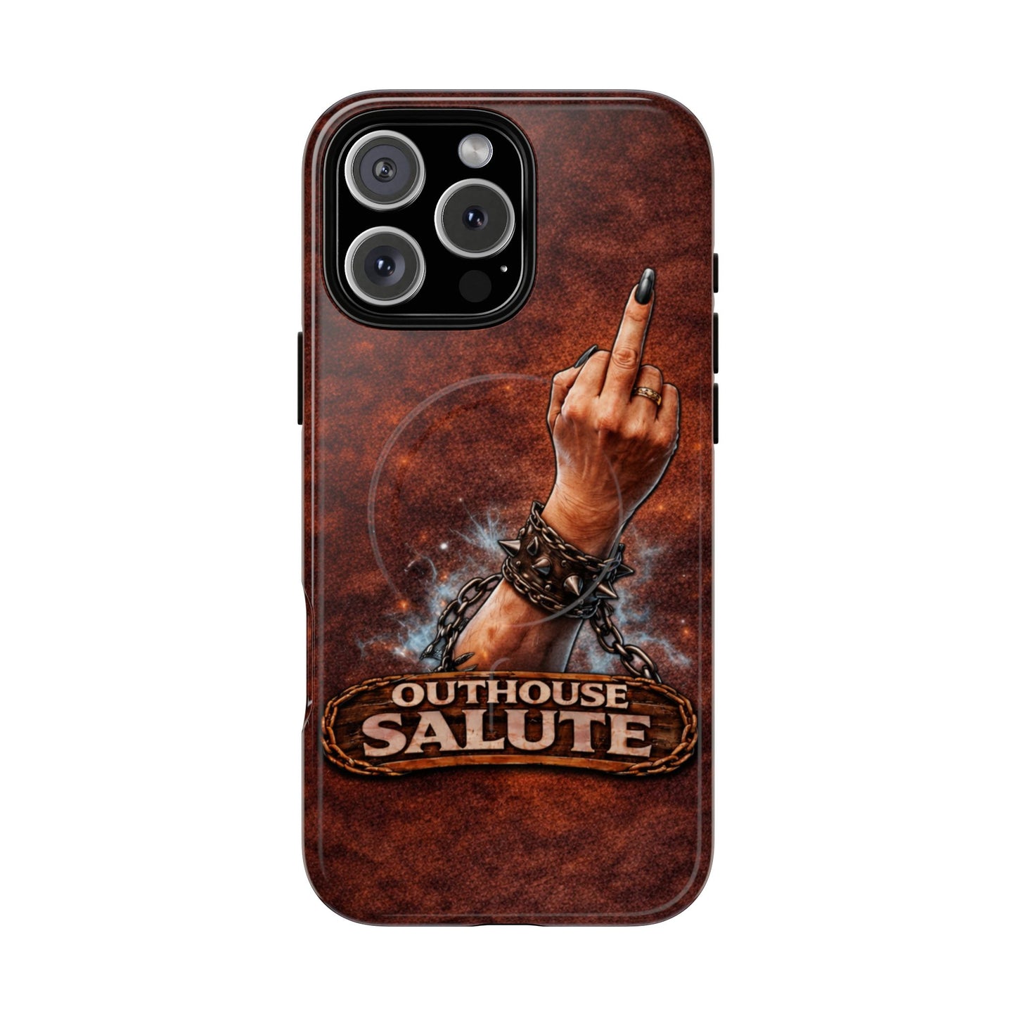 Women's Outhouse Salute Phone Case — Rugged, Weathered Protective Phone Case