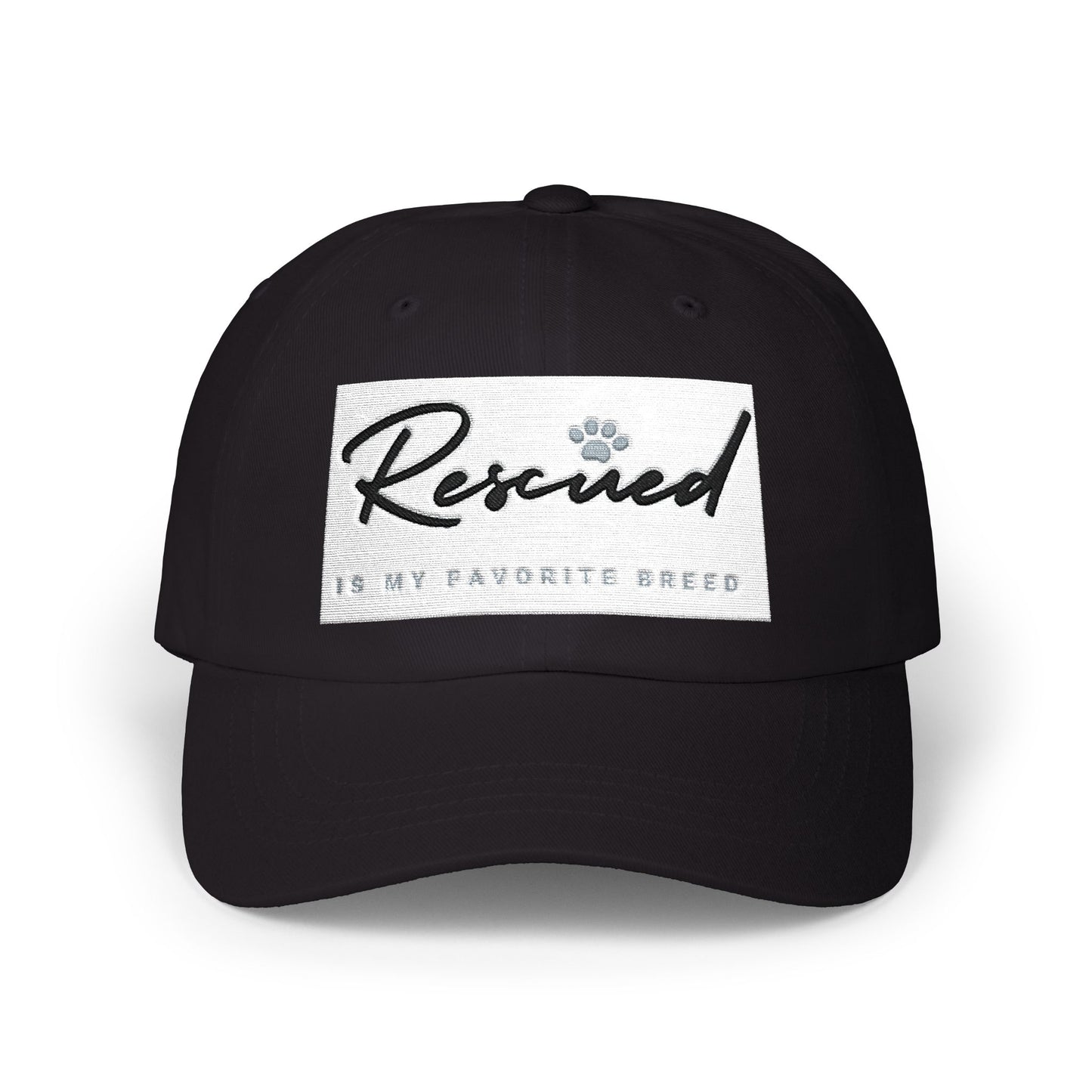 Rescued Is My Favorite Breed Cap — Embroidered Rescue Pet Lover Baseball Hat
