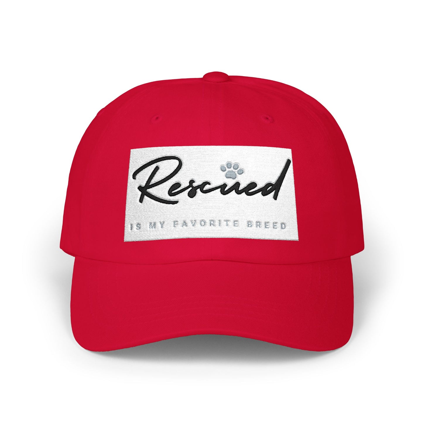Rescued Is My Favorite Breed Cap — Embroidered Rescue Pet Lover Baseball Hat