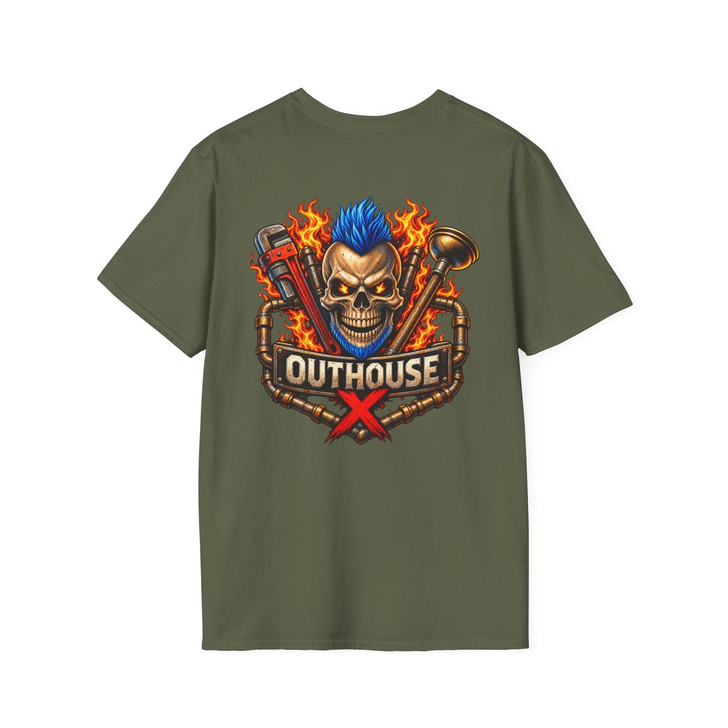Outhouse X Skull Plumbing T-Shirt