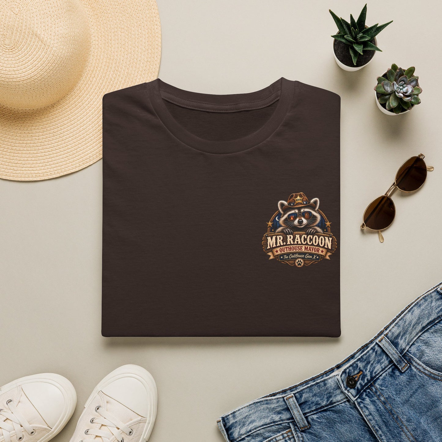 Mr. Raccoon Official OutHouse Mayor T-Shirt — Gen X Rustic Graphic Tee