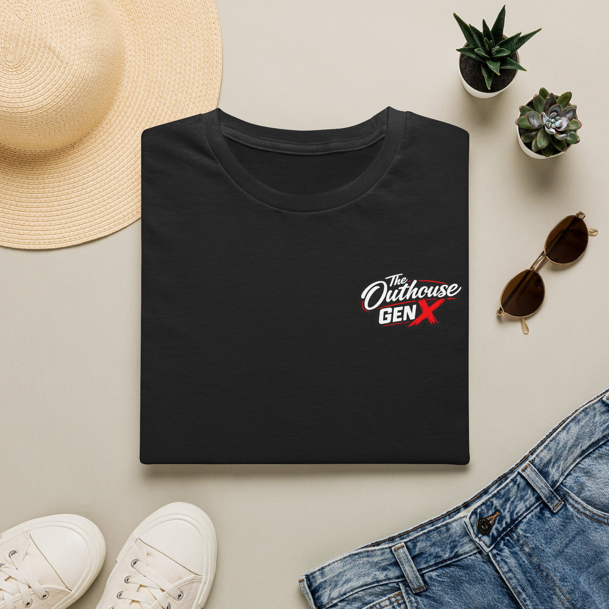 Gen X "Raised Outside" T-Shirt — Retro Outhouse Vintage Graphic Tee