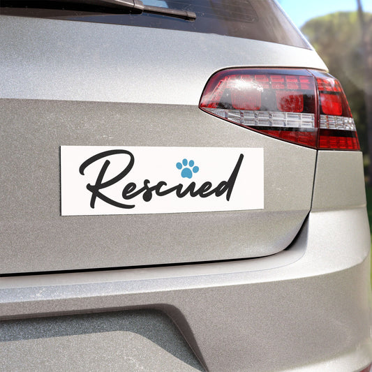 Car Magnet - "Rescued Is My Favorite Breed" Paw Print Rescue Sticker for Dog Lovers