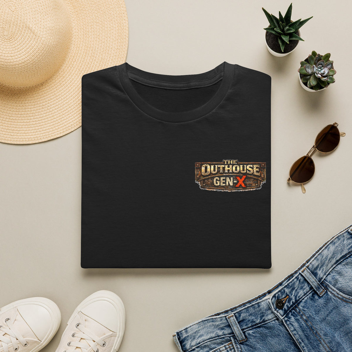 The Outhouse Cold Beer T-Shirt — Gen‑X Garage Hangout Graphic Tee