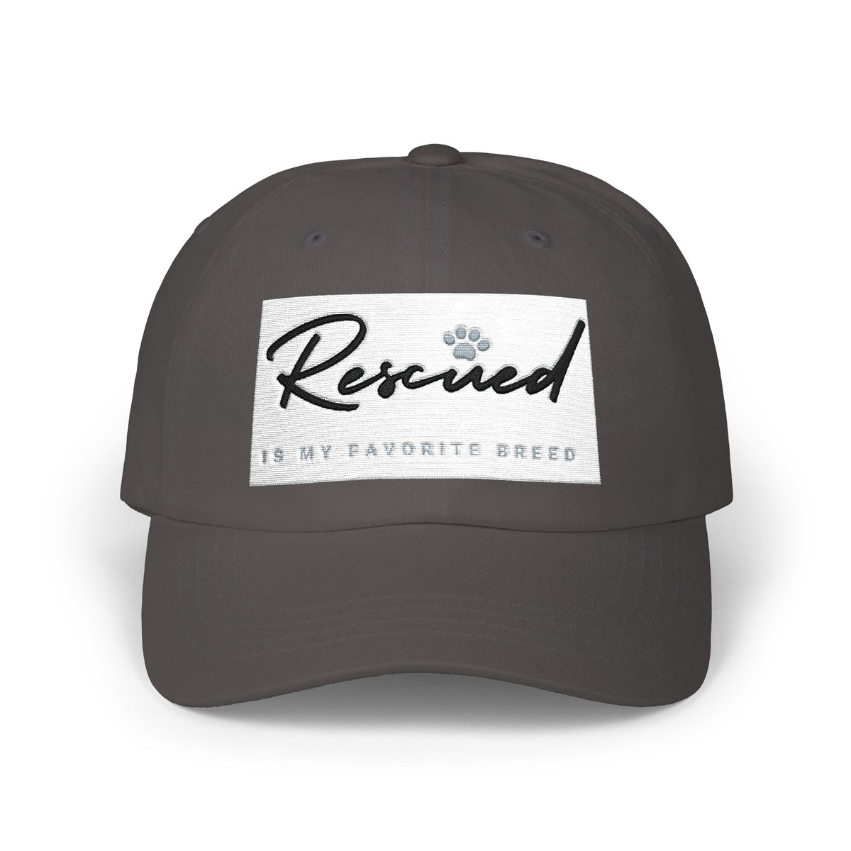 Rescued Is My Favorite Breed Cap — Embroidered Rescue Pet Lover Baseball Hat