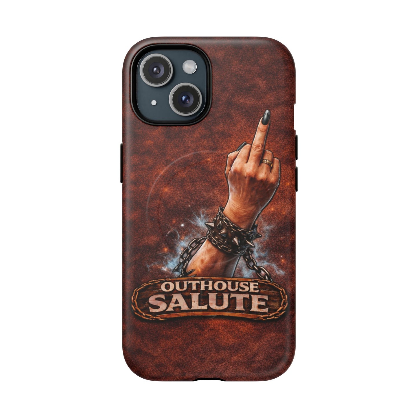 Women's Outhouse Salute Phone Case — Rugged, Weathered Protective Phone Case
