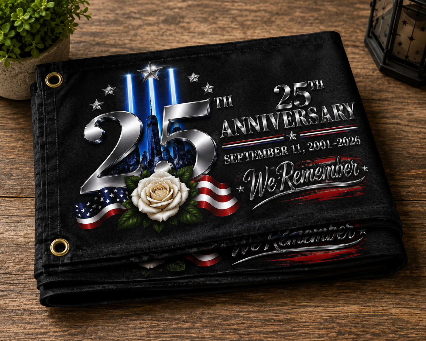 September 11 25th Anniversary Memorial Flag | We Remember 9/11 | Double-Sided Patriotic Flag 2001–2026