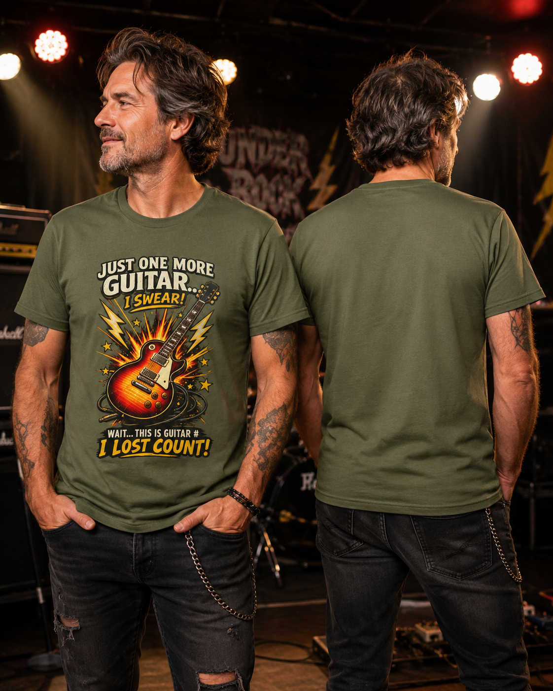 Guitar Lover T‑Shirt — "Just One More Guitar, I Lost Count" Retro Electric Guitar Tee
