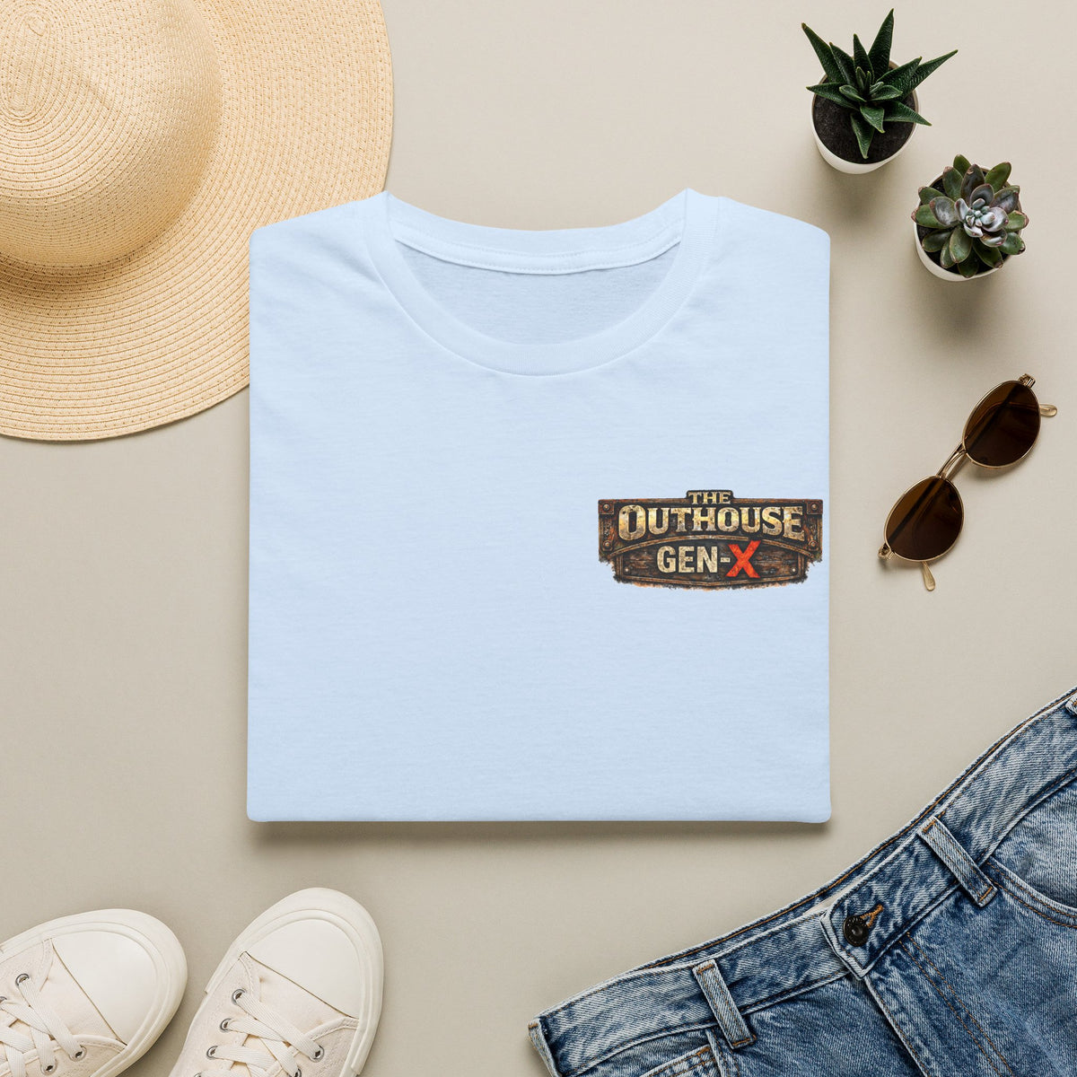 Outhouse Salute T-Shirt — Rustic Hand Gesture Graphic Tee