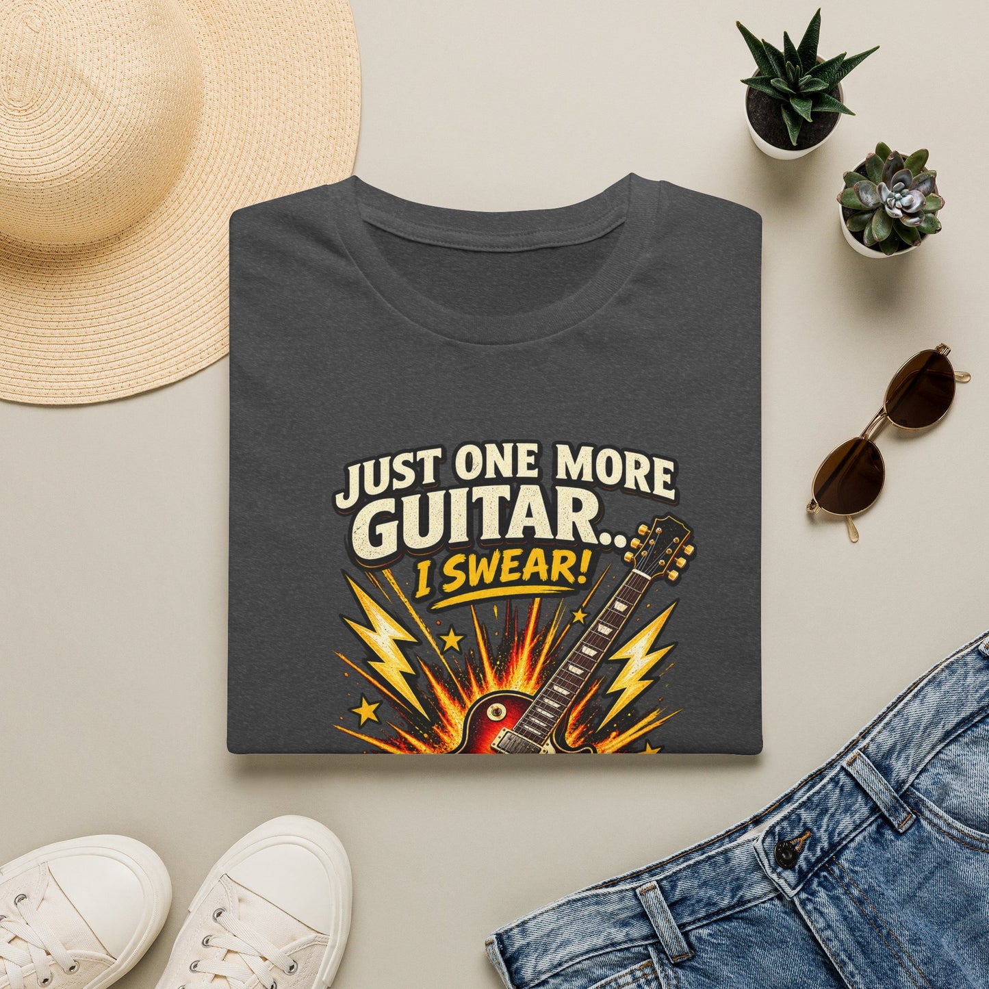Guitar Lover T‑Shirt — "Just One More Guitar, I Lost Count" Retro Electric Guitar Tee