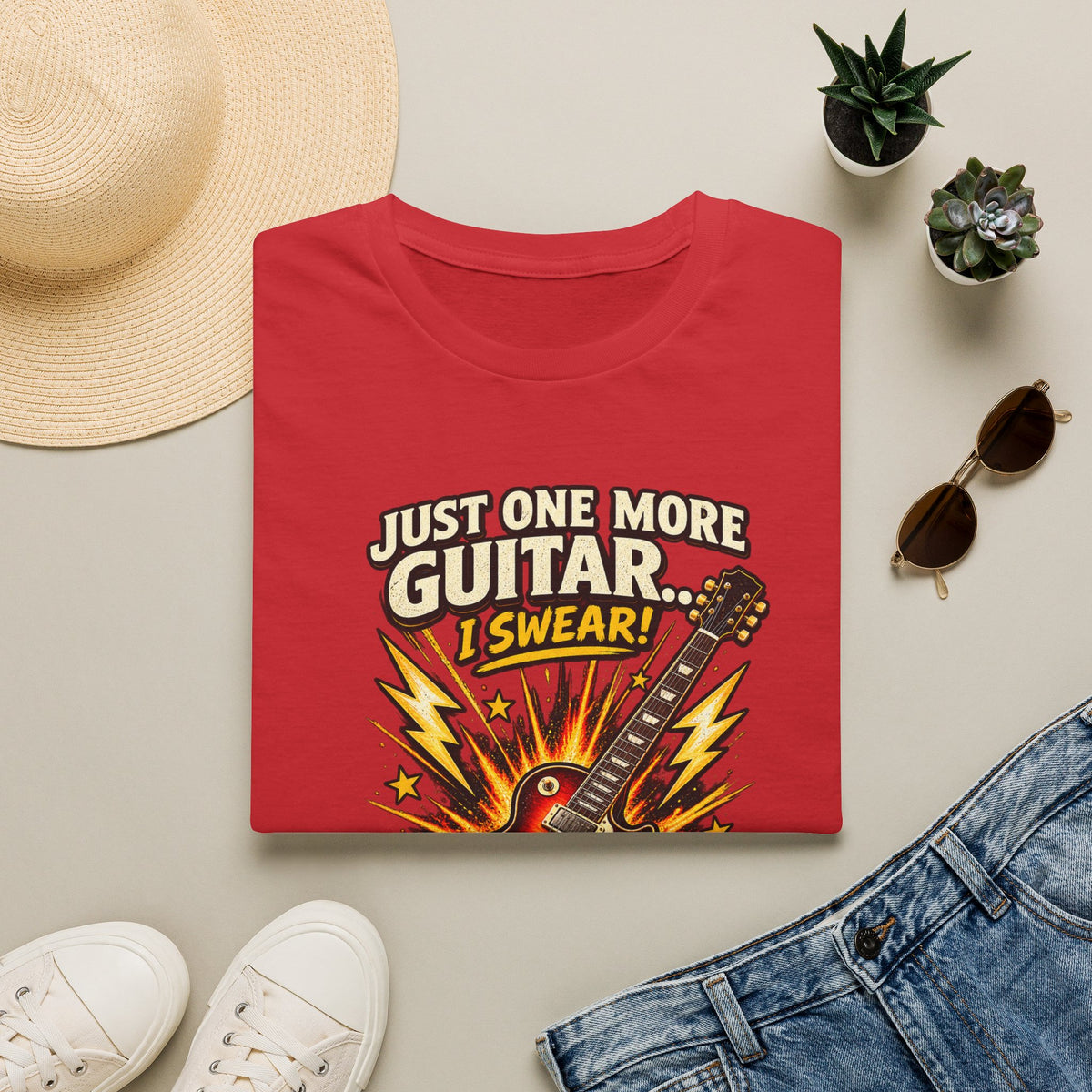 Guitar Lover T‑Shirt — "Just One More Guitar, I Lost Count" Retro Electric Guitar Tee