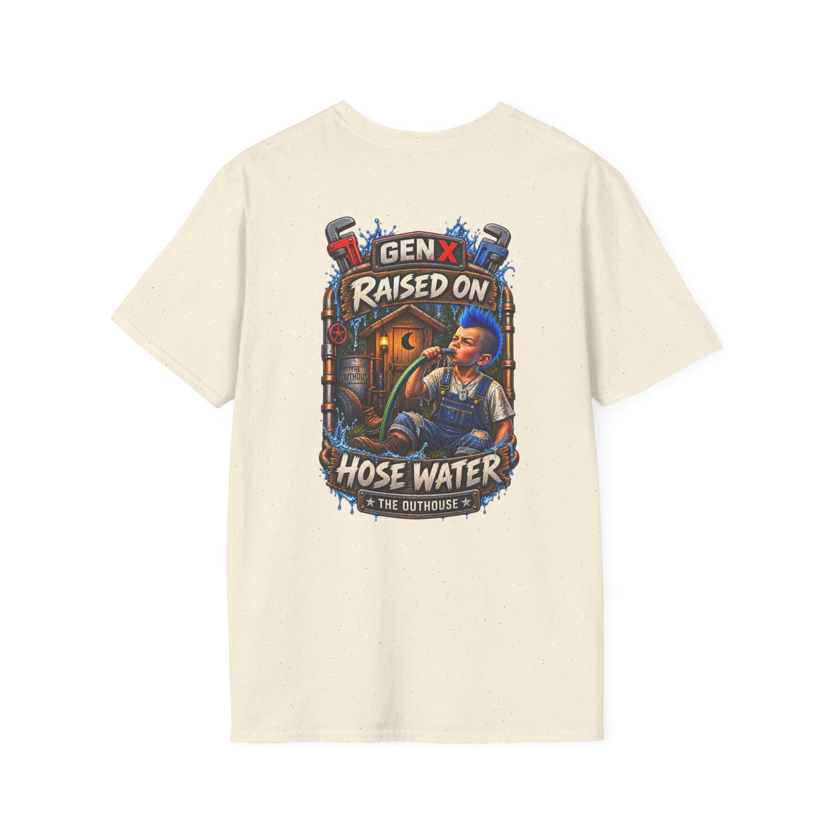 Gen X Hose Water T-Shirt — "Raised on Hose Water" Retro Firehouse Tee