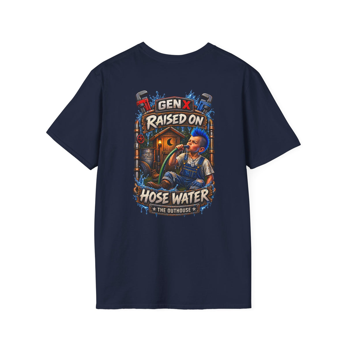 Gen X Hose Water T-Shirt — "Raised on Hose Water" Retro Firehouse Tee