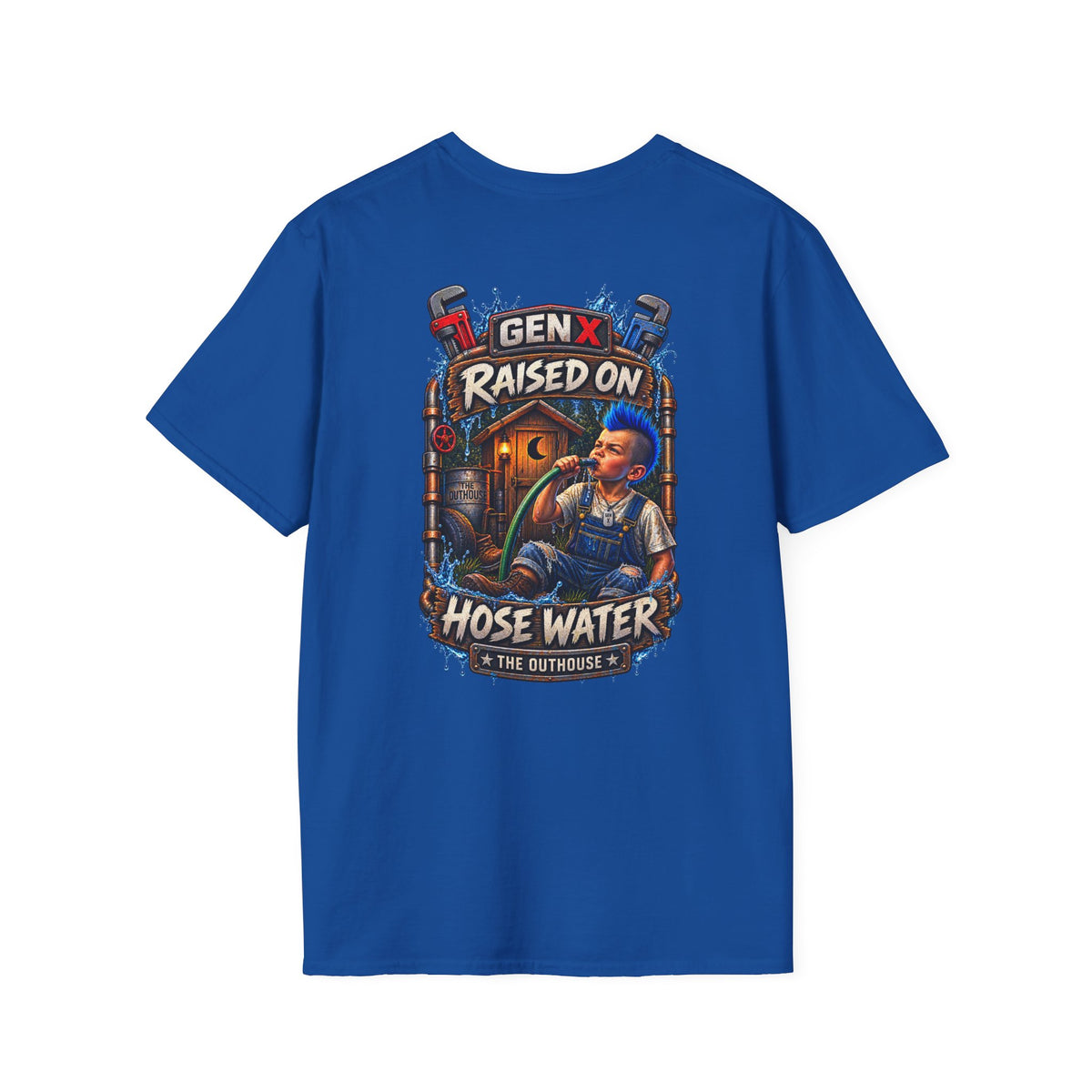 Gen X Hose Water T-Shirt — "Raised on Hose Water" Retro Firehouse Tee