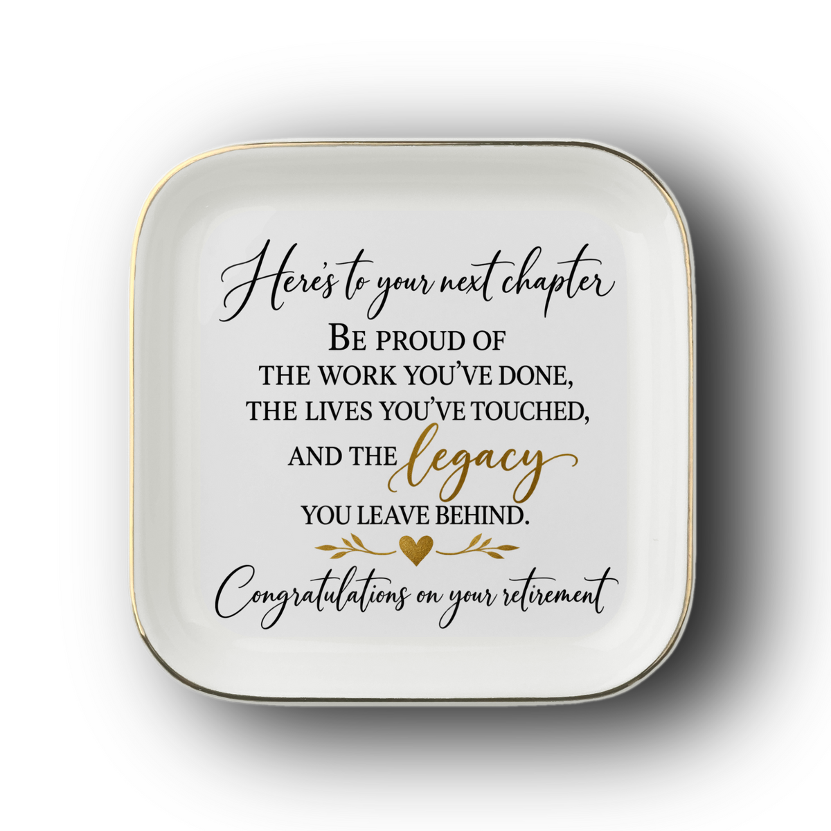 Retirement Jewelry Dish – Here’s to Your Next Chapter Keepsake Gift
