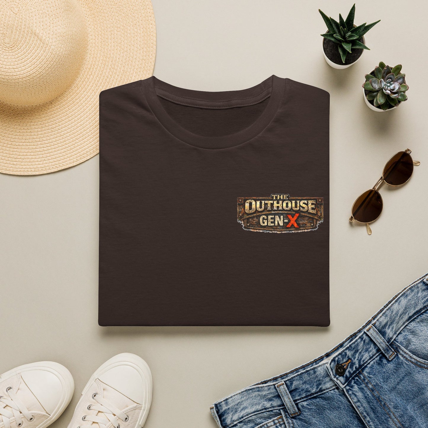 The Outhouse Cold Beer T-Shirt — Gen‑X Garage Hangout Graphic Tee