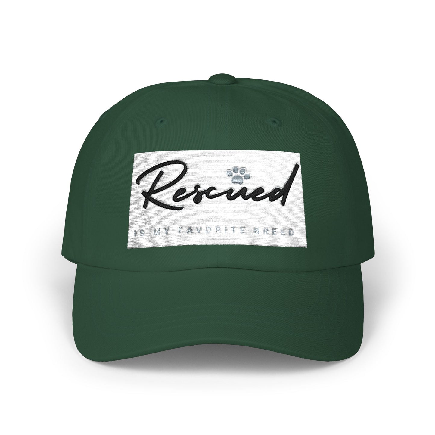 Rescued Is My Favorite Breed Cap — Embroidered Rescue Pet Lover Baseball Hat