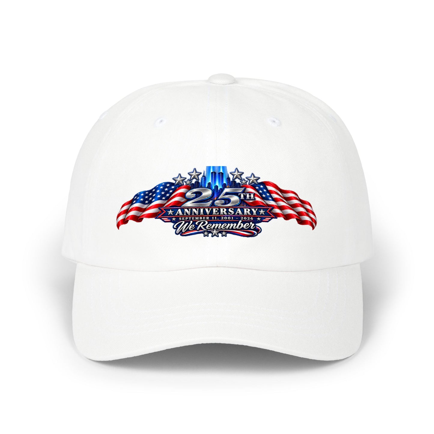 September 11 25th Anniversary Memorial Cap | We Remember 9/11 Hat | Patriotic 2001–2026 Adjustable Unisex Cap
