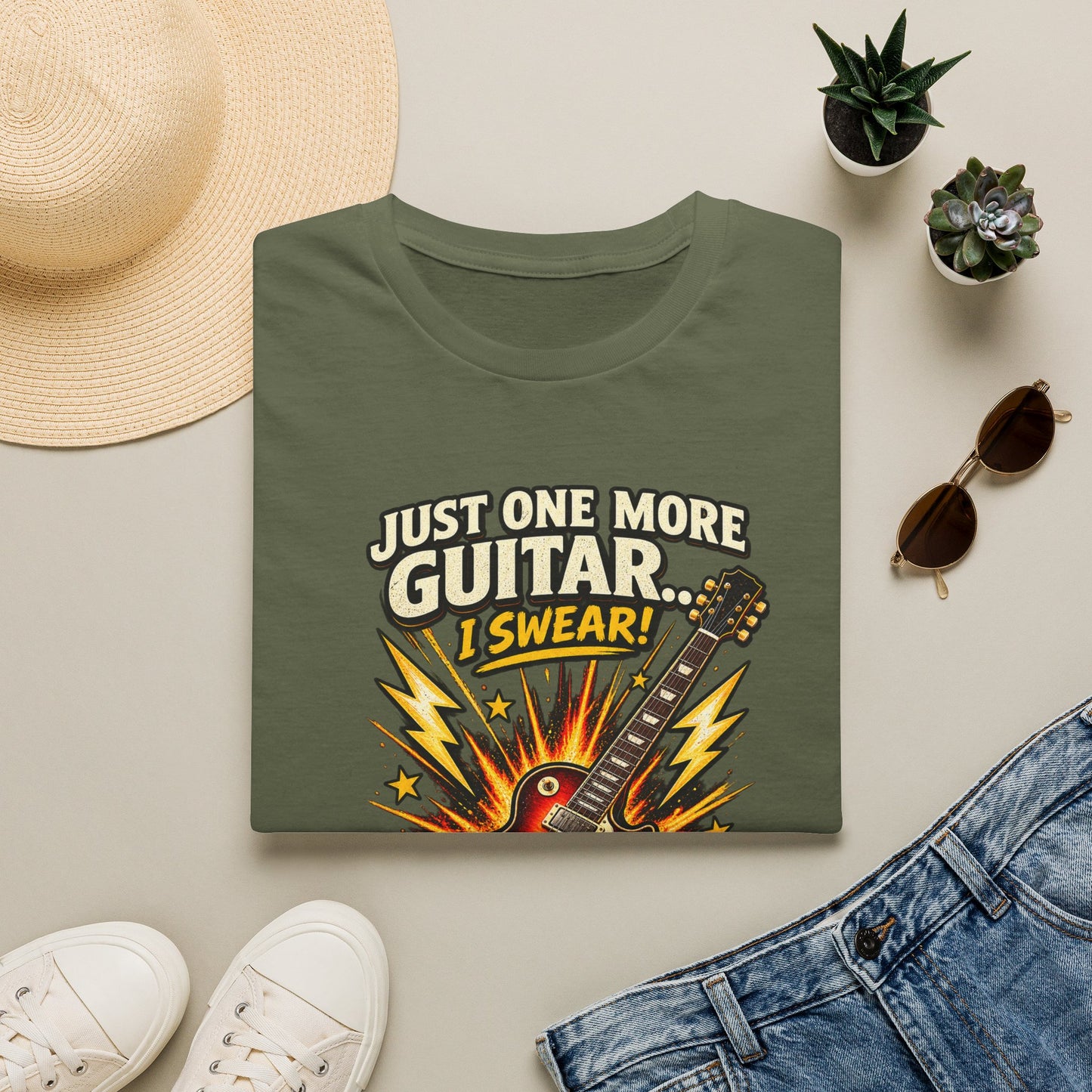 Guitar Lover T‑Shirt — "Just One More Guitar, I Lost Count" Retro Electric Guitar Tee