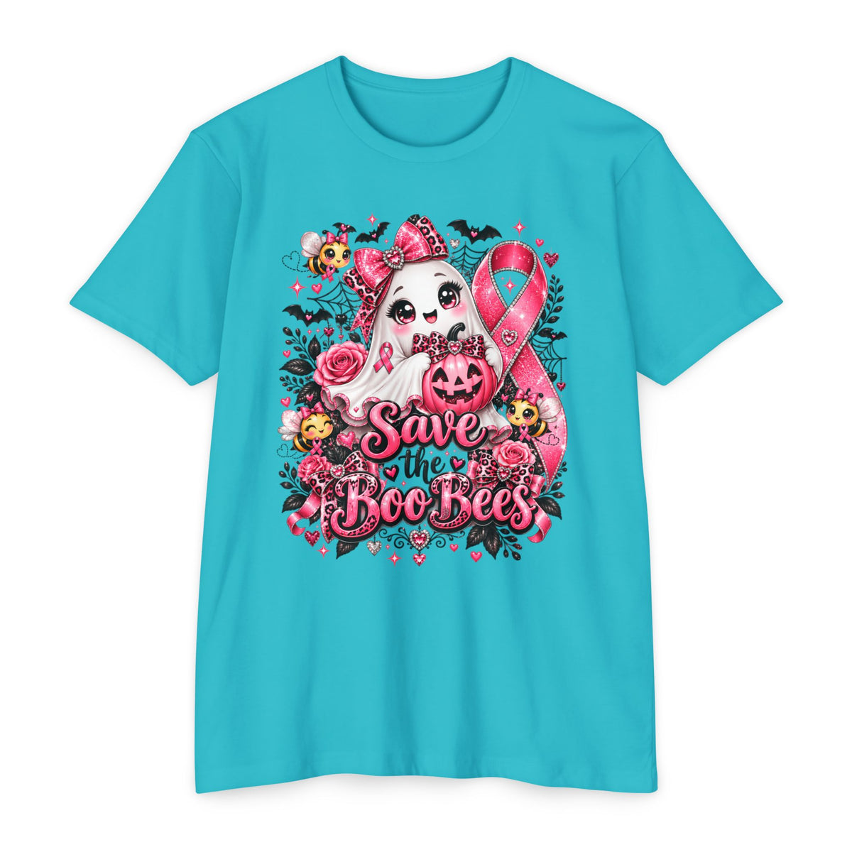 Save the Boo Bees T-Shirt – Pink Breast Cancer Awareness Halloween Ghost Tee