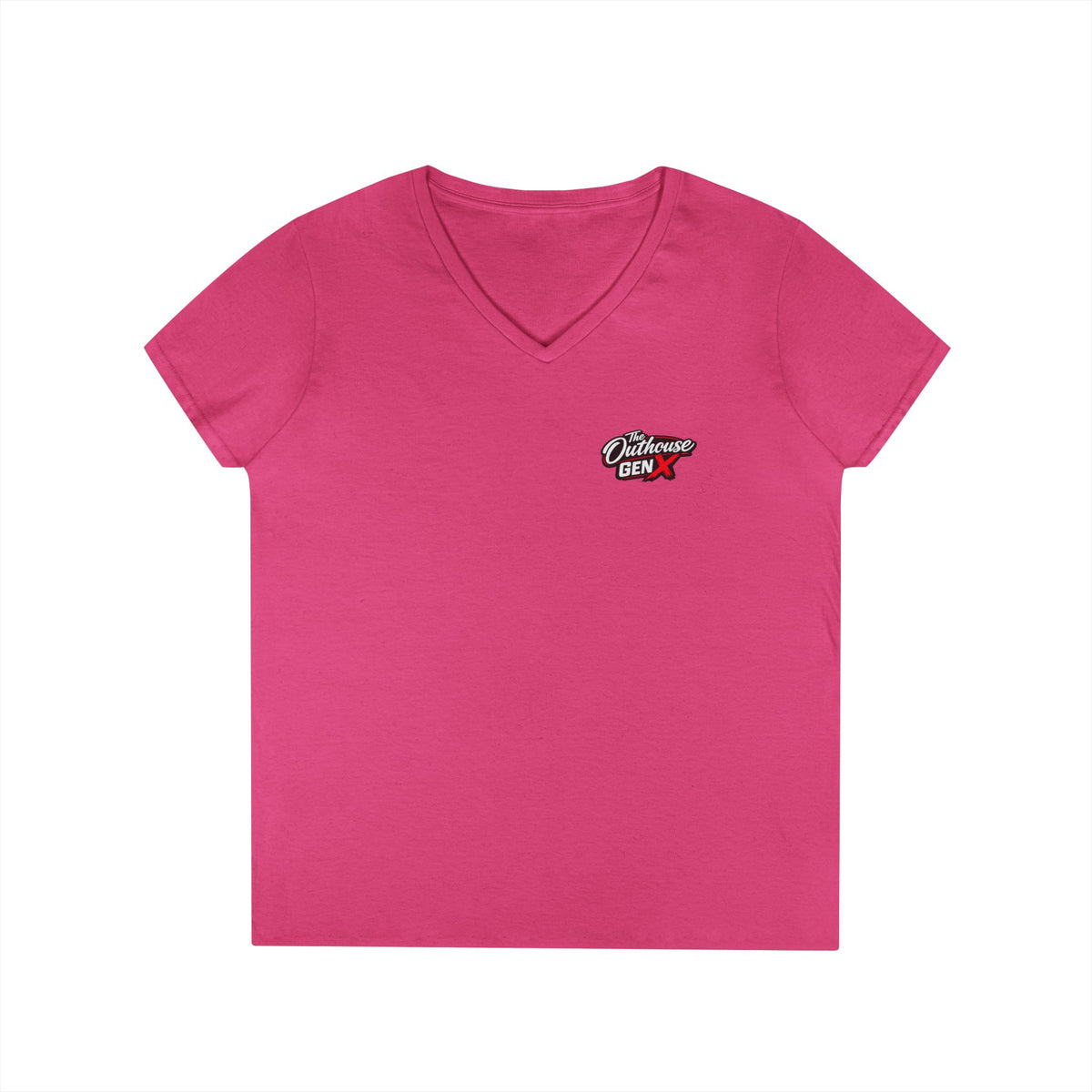 Gen X Raised Outside V‑Neck Tee — "Raised Outside" Retro Bike Graphic