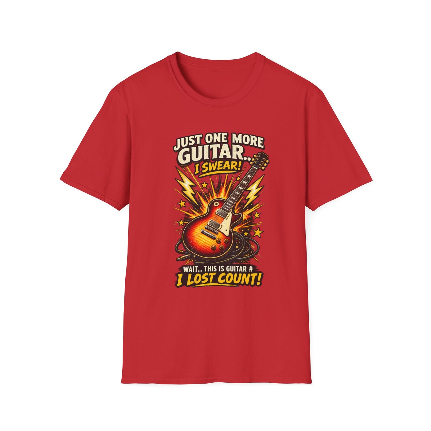 Guitar Lover T‑Shirt — "Just One More Guitar, I Lost Count" Retro Electric Guitar Tee
