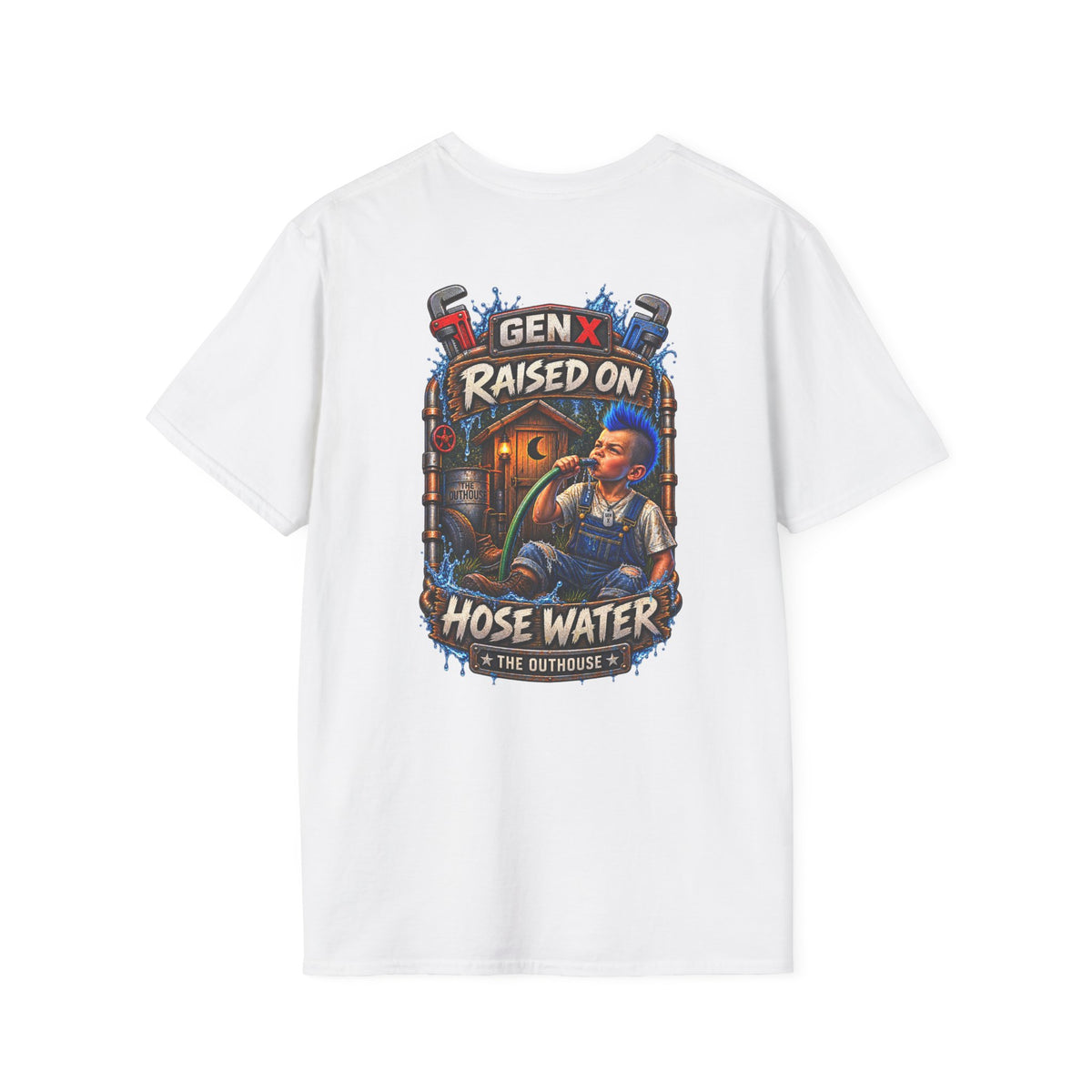 Gen X Hose Water T-Shirt — "Raised on Hose Water" Retro Firehouse Tee