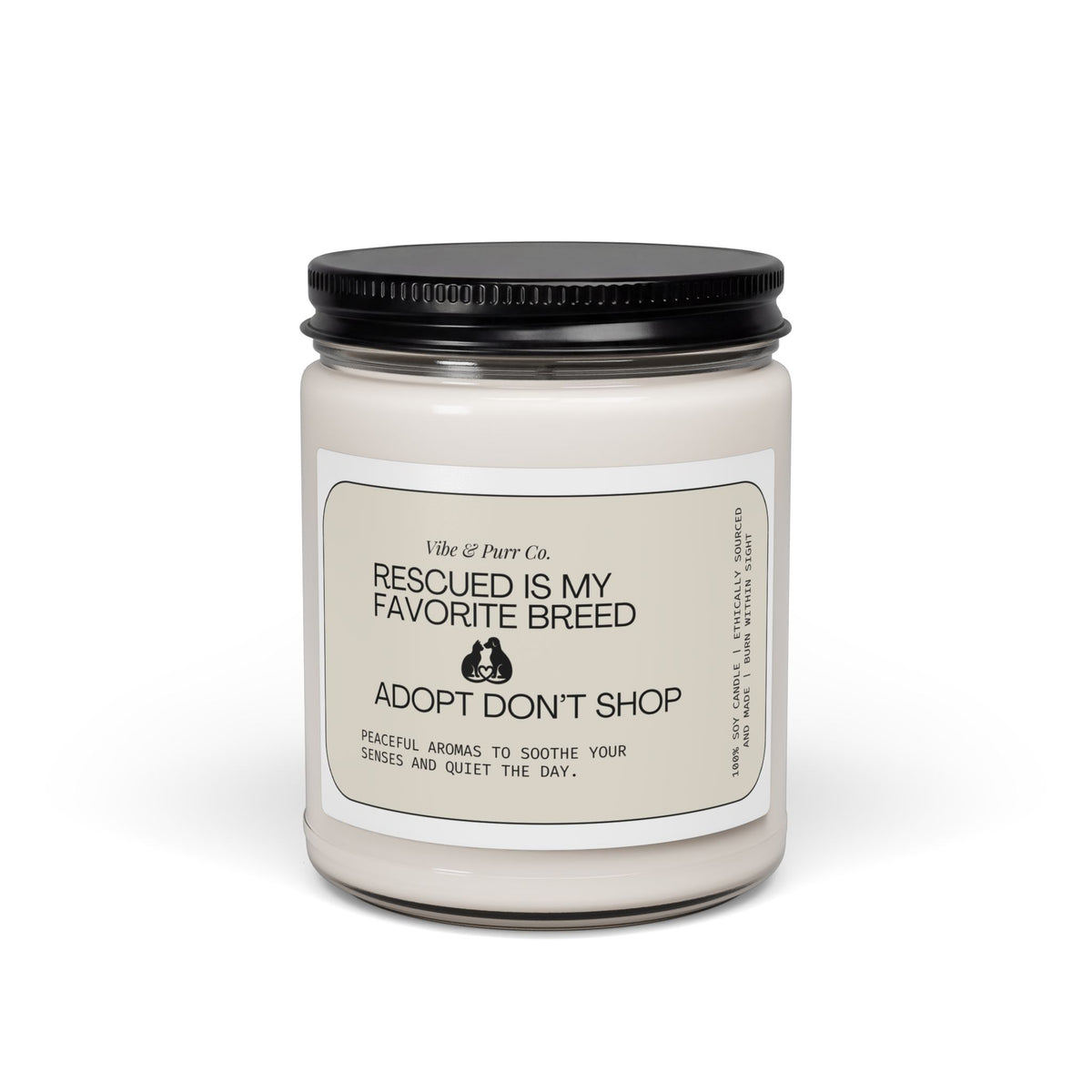 Adopt Don’t Shop Soy Candle — 9oz Scented Candle for Animal Rescue Support