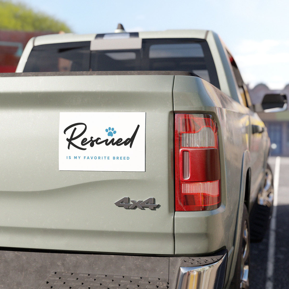 Car Magnet - "Rescued Is My Favorite Breed" Paw Print Rescue Sticker for Dog Lovers