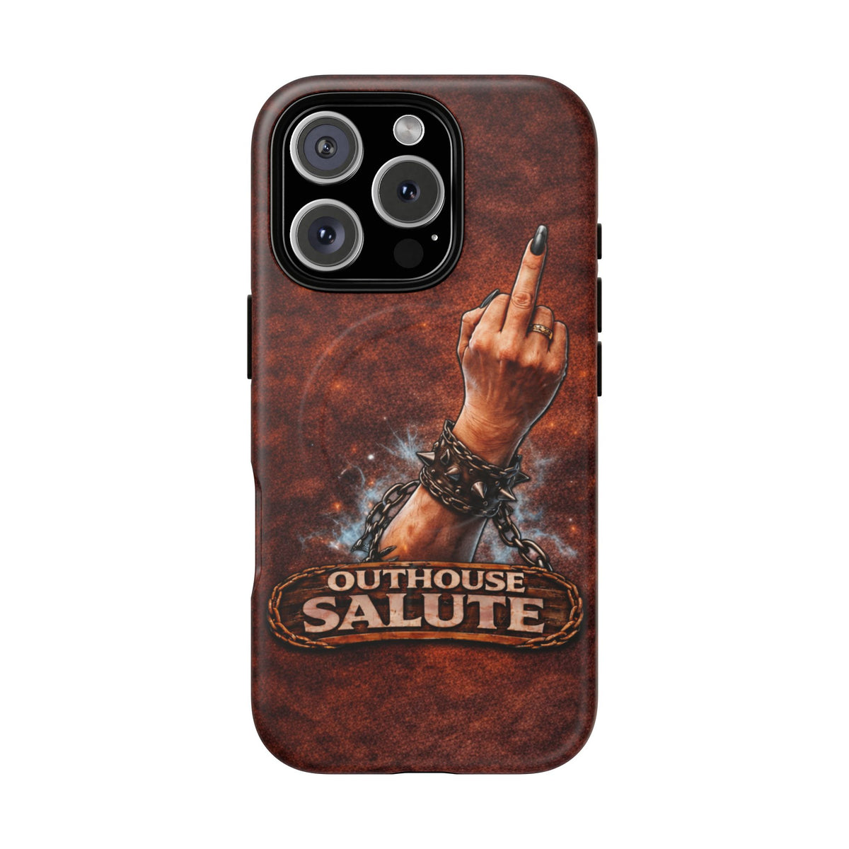 Women's Outhouse Salute Phone Case — Rugged, Weathered Protective Phone Case