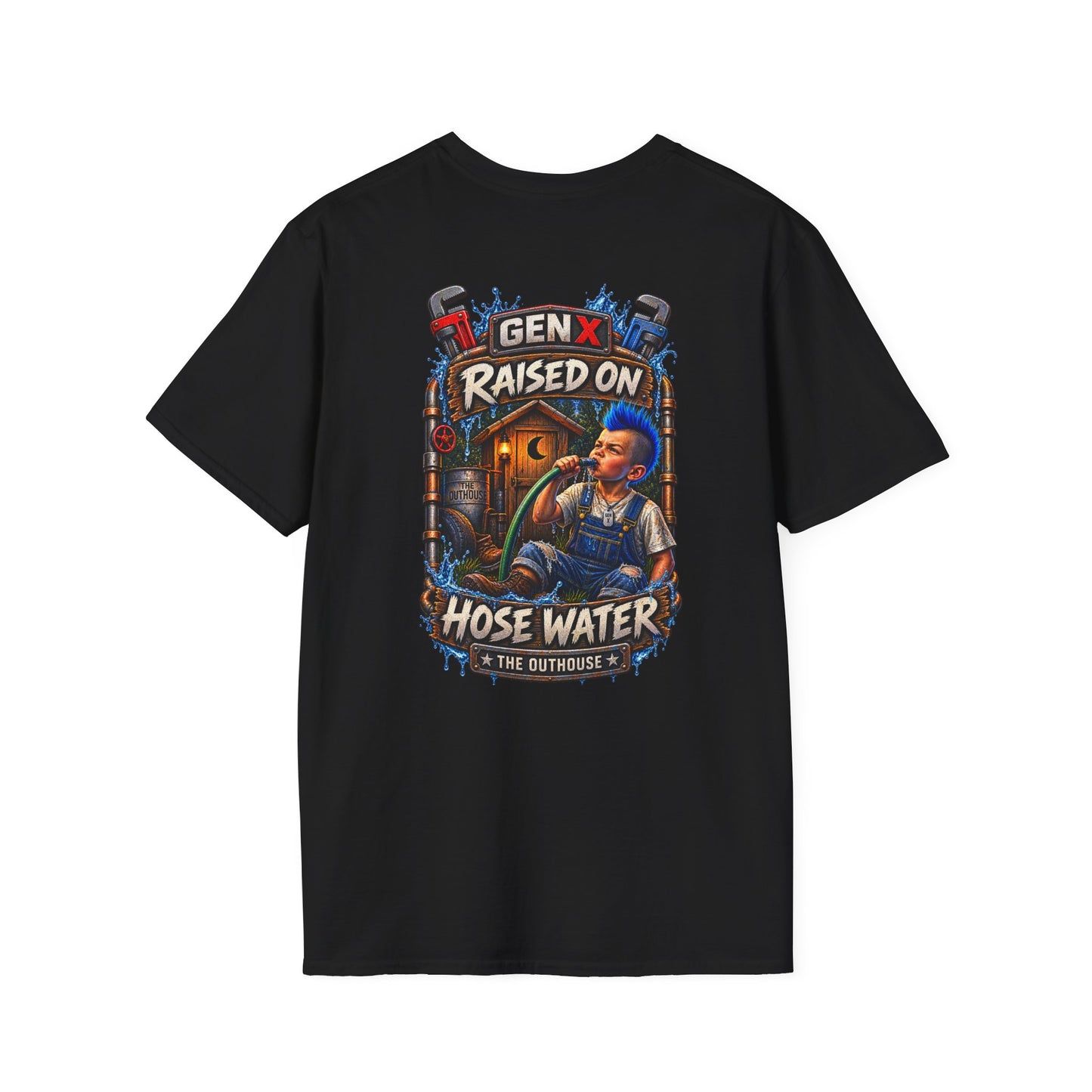 Gen X Hose Water T-Shirt — "Raised on Hose Water" Retro Firehouse Tee