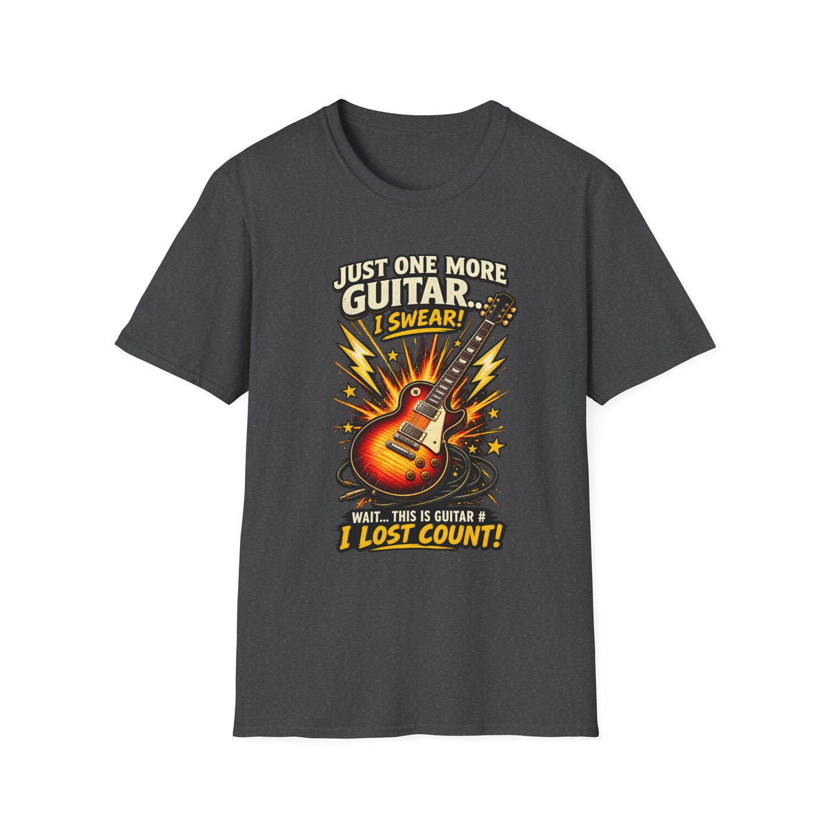Guitar Lover T‑Shirt — "Just One More Guitar, I Lost Count" Retro Electric Guitar Tee
