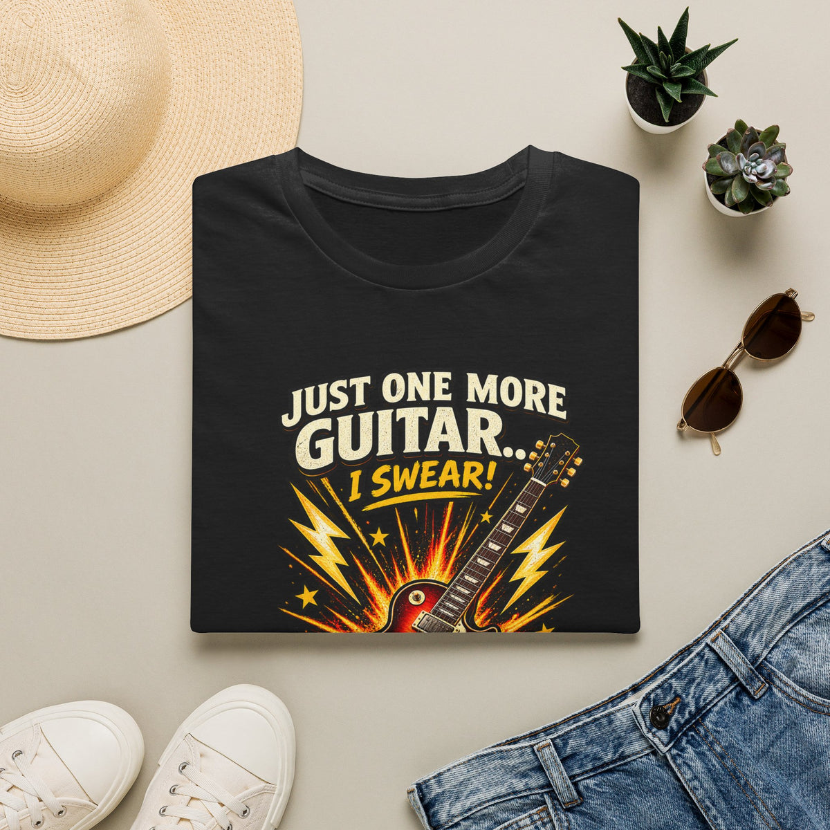 Guitar Lover T‑Shirt — "Just One More Guitar, I Lost Count" Retro Electric Guitar Tee
