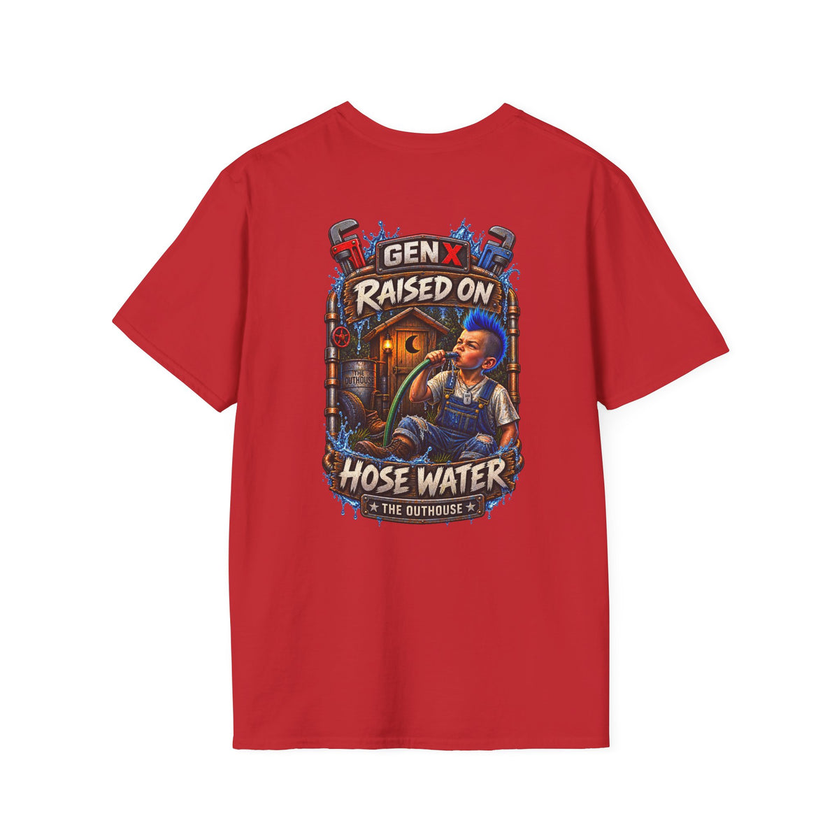 Gen X Hose Water T-Shirt — "Raised on Hose Water" Retro Firehouse Tee