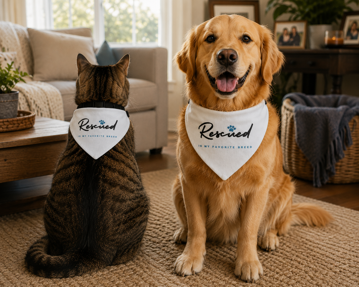 Rescued Is My Favorite Breed Clip-On Pet Bandana
