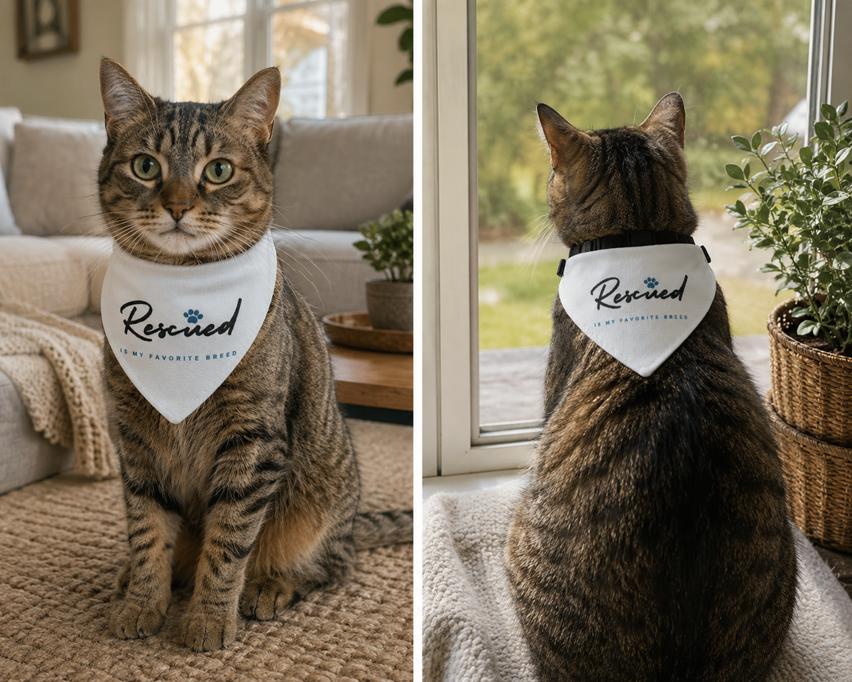 Rescued Is My Favorite Breed Clip-On Pet Bandana